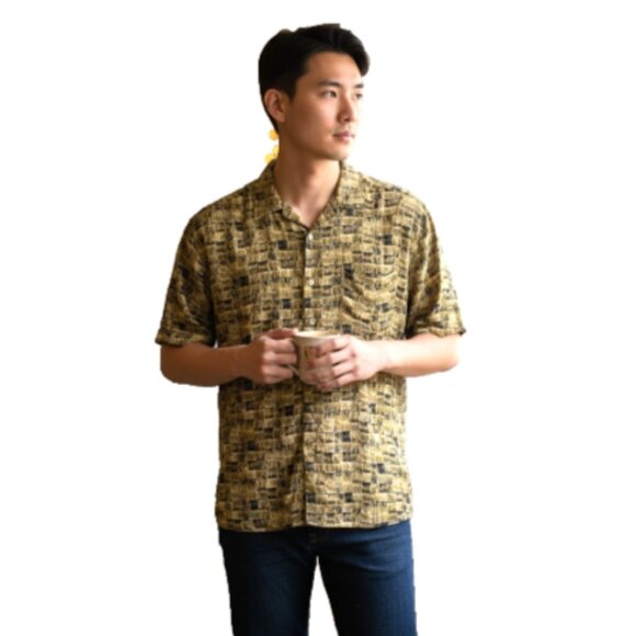 Campia Moda Men’s Hawaiian Shirt Size L Short Sleeve Button Front Collar EUC - Picture 15 of 15